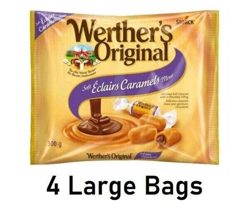 Werther's Original Soft Eclairs Caramels 300g/ 10.6oz Each 4 Bags - CanadaGrocery