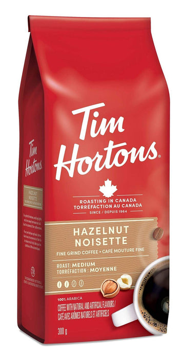 Tim Hortons Hazelnut Light Medium Roast Fine Grind Coffee 11oz/300g