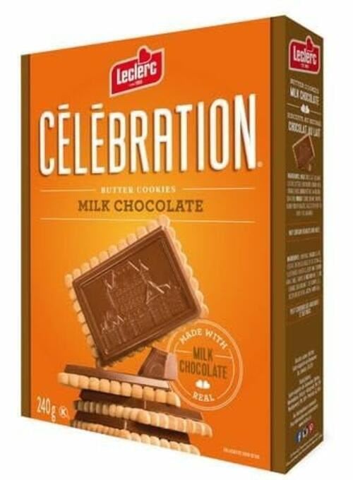 Leclerc Celebration Milk Chocolate Butter Cookies 240g {Canadian Product}