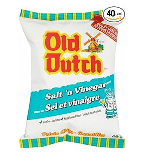 Old Dutch Salt Vinegar Potato Chips 40g Each 40 Mini Bags