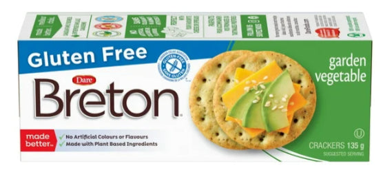 Dare Breton Gluten Free Garden Vegetable Crackers, 135g