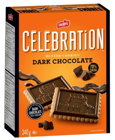 Celebration Butter Cookies with Dark Chocolate, 240g