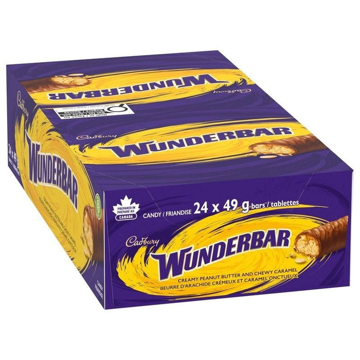Cadbury Wunderbar Chocolatey Candy Bars Case, 24x49g