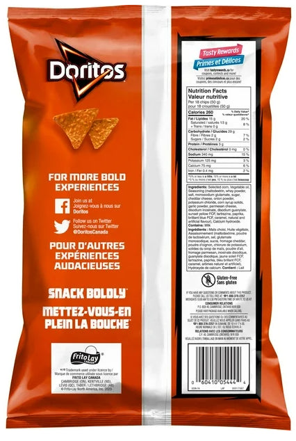 Doritos Zesty Cheese Flavored Tortilla Chips, 235g