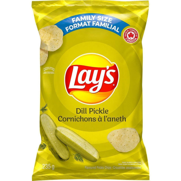 Lays Dill Pickle Potato Chips, 235g/8.3 oz Each 3 Bags