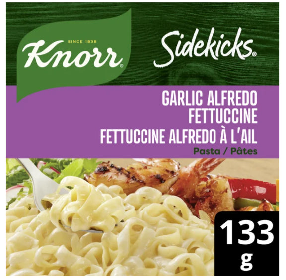 Knorr Sidekicks Garlic Alfredo Fettuccine Pasta, 133g