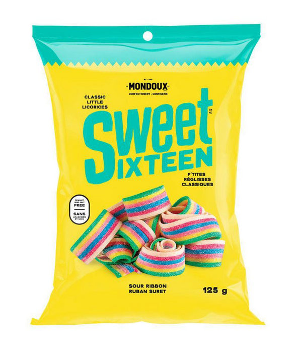 Mondoux Sweet Sixteen Sour Ribbon Licorice Gummy, 125g/4.3oz - CanadaGrocery