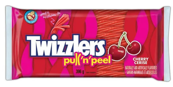 TWIZZLERS PULL-N-PULL Cherry Licorice Candy, 396g