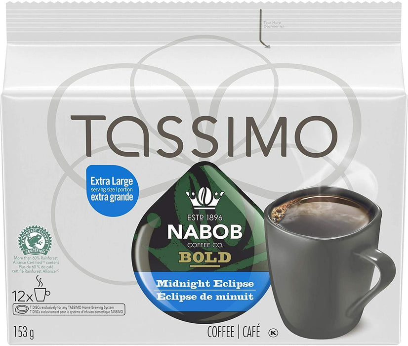 Tassimo Nabob Bold Midnight Eclipse Coffee, 12 T-Discs 153g