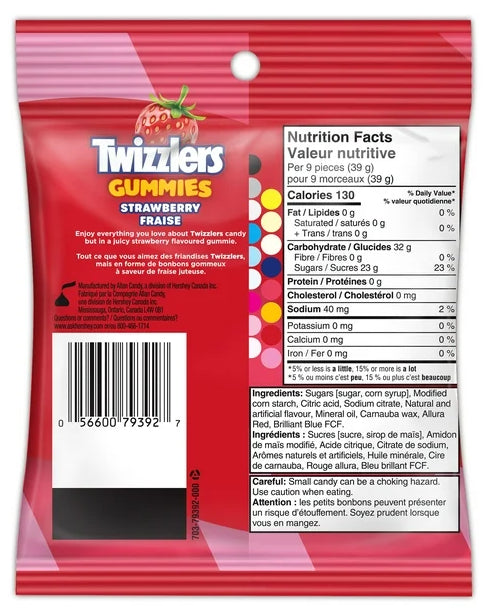 Twizzlers Gummies Strawberry, Gummy Candy, 170g