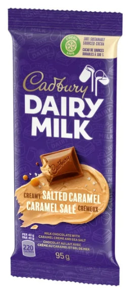 Cadbury Dairy Milk Creamy Salted Caramel Chocolate Bar, 95g