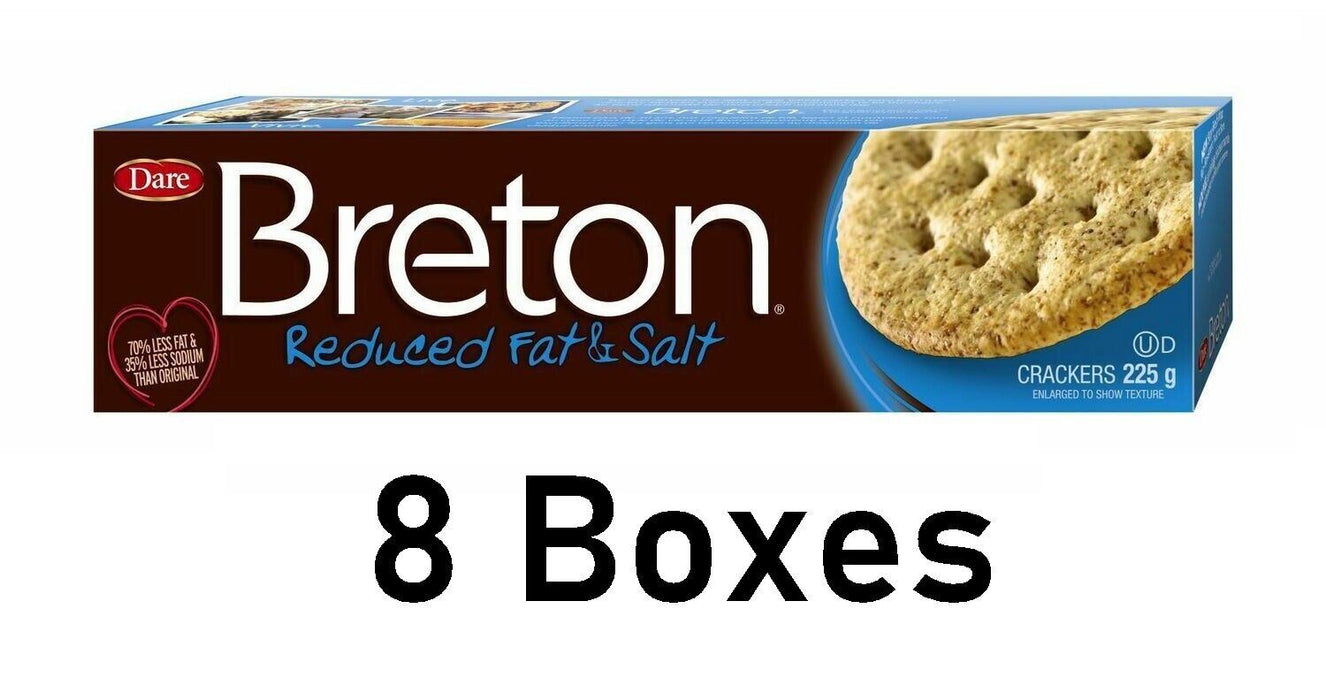 Dare Breton Reduced Fat & Salt Crackers 200g Each 8 Boxes