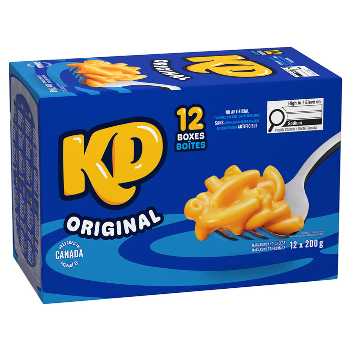 Kraft Dinner Original Macaroni and Cheese Case, 12x200g