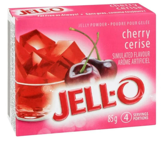 Jell-O Cherry Jelly Powder, Gelatin Mix, 85g