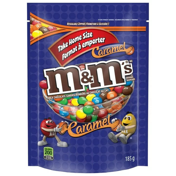 M&M's Caramel Milk Chocolate Candies, 185g/6.5oz Bag