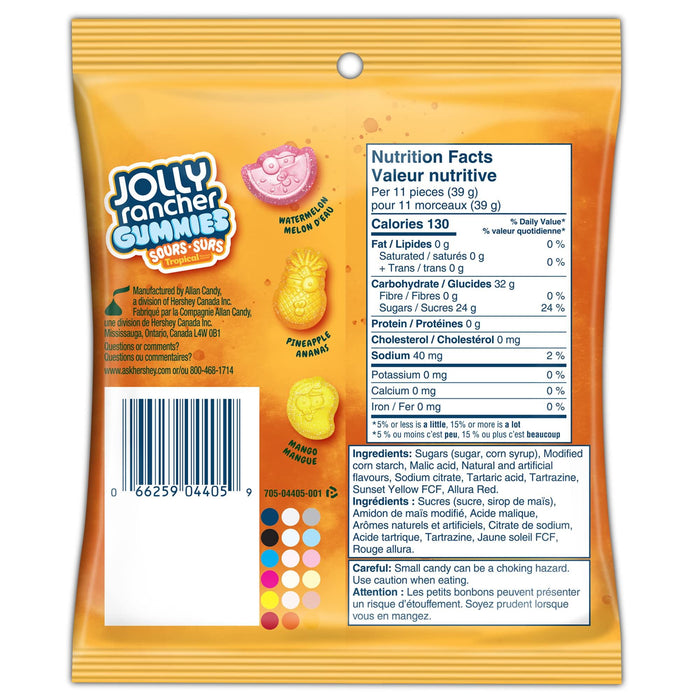 Jolly Rancher Gummies Sours, Tropical Flavors, 182g/6.4oz