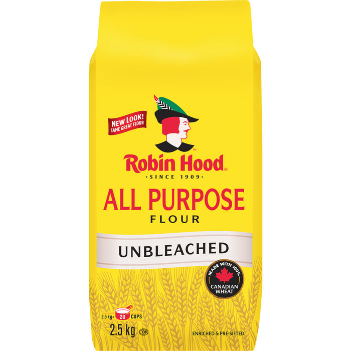 Robin Hood, Unbleached, All Purpose Flour, 2.5kg/5.5lbs