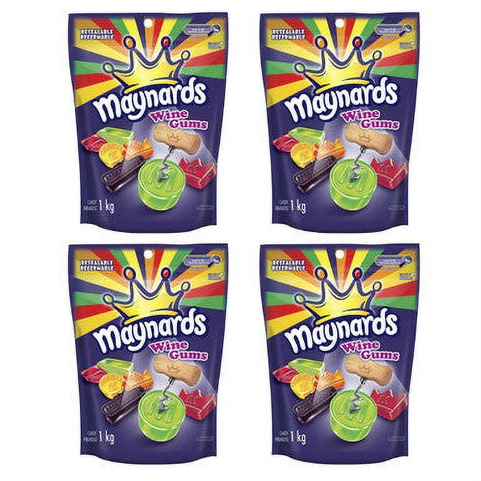 Maynards Wine Gums, 1kg /2.2lbs Each 4 Jumbo Bags