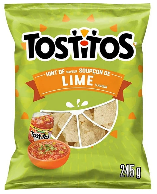 Tostitos Hint of Lime Flavor Tortilla Chips, 245g