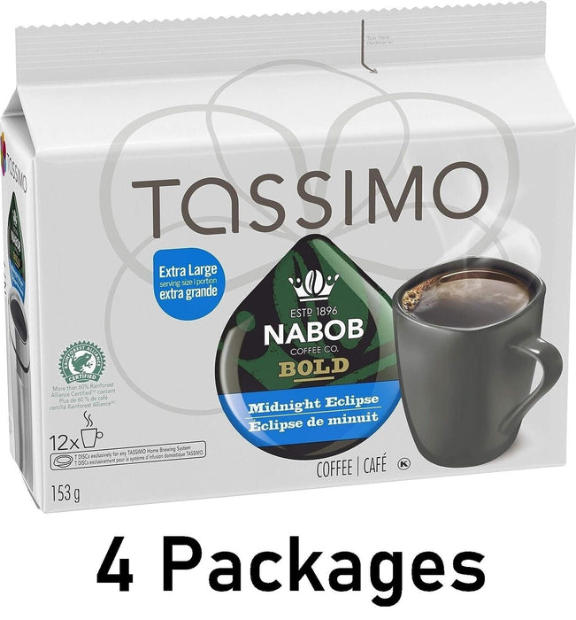 Tassimo Nabob Bold Midnight Eclipse Coffee 12 Count Each 4 Boxes